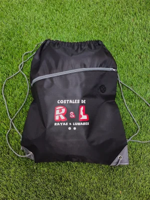 Mochila costalero con cuerdas y cremallera negra R&L