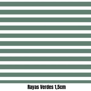 Tela Rayas Verdes 1,5 cm - Rayas y Lunares