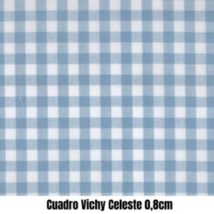 Tela Cuadro Vichy Celeste 0,8 cm - Rayas y Lunares