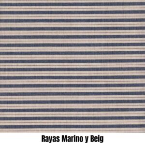 Tela Rayas Marino y Beige - Rayas y Lunares